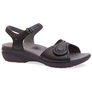 Dansko Womens Iris Black Full Grain Sandals, Size 37 M   5102 020200