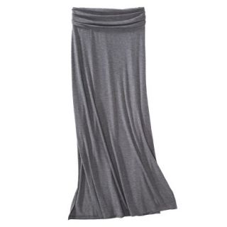 Merona Womens Knit Maxi Skirt w/Ruched Waist   Heather Gray   XXL