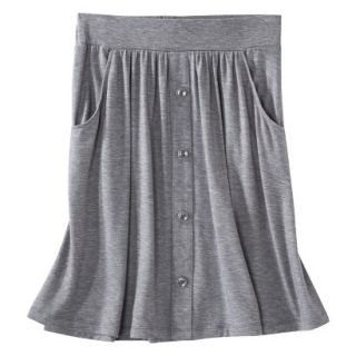 Merona Womens Knit Casual Button Skirt   Heather Gray   XS