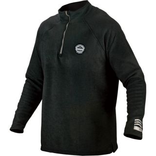 Ergodyne CORE Performance Work Wear Fleece 1/4 Zip Up   Black, Large, Model 6445