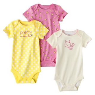 Just One YouMade by Carters Newborn Girls 3 Pack Bee Bodysuit   Yellow/Pink 9