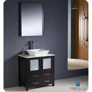 Fresca Fresca Torino 30 inch Espresso Modern Bathroom Vanity With Vessel Sink Espresso Size Single Vanities