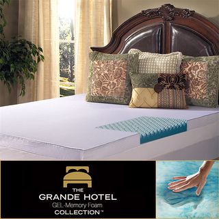 Grande Hotel Collection 4 inch Big Comfort Gel Memory Foam Mattress Topper With Polysilk Cover