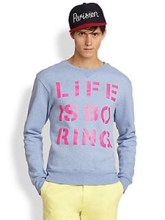 Kitsuné Tee Life Is Boring Sweatshirt   Mist Blue