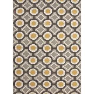 Modern Charcoal Geometric Tufted Rug (36 X 56)