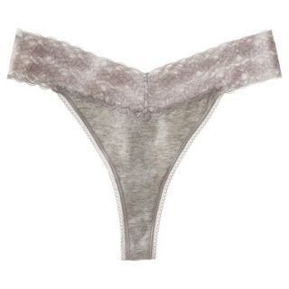 Gilligan & OMalley Womens Cotton Span Thong   Heather Gray S