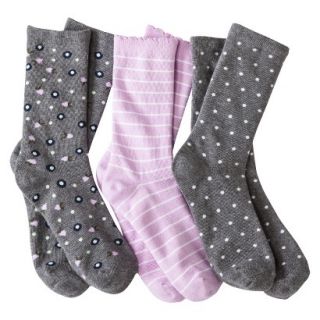 Merona Womens 3 Pack Fashion Crew Socks   Assorted Colors/Patterns OSFM