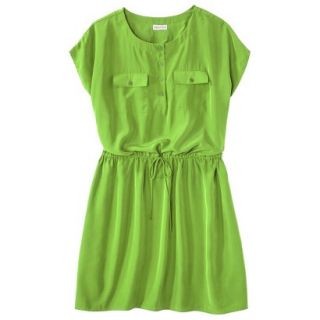 Merona Womens Plus Size Short Sleeve Tie Waist Dress   Green 1