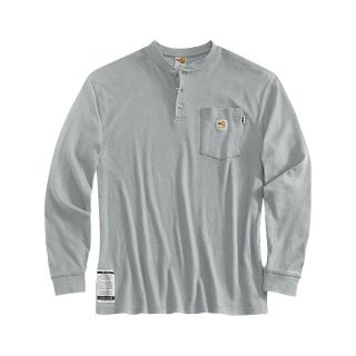 Carhartt Flame Resistant Long Sleeve T Shirt   Light Gray, 3XL, Big Style,
