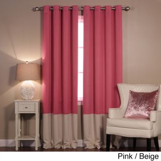 Solid Thermal Insulated Color Block Blackout 84 inch Curtain Panel Pair