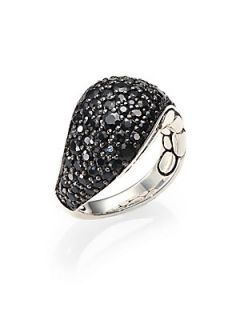 John Hardy Kali Lava Flow Black Sapphire & Sterling Silver Ring   Black