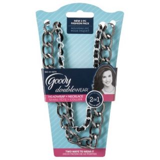 Goody Double Wear 2 in 1 Silver Chain Link with Black Ribbon Headband and