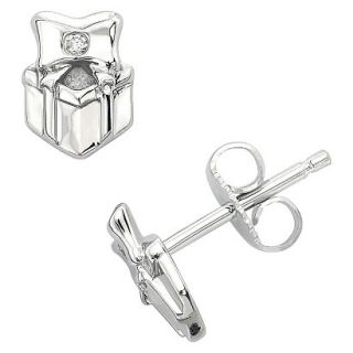 Little Diva Sterling Silver Diamond Accent Gift/Present Stud Earrings   Silver