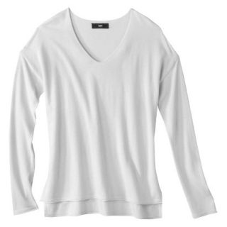 Mossimo Womens V Neck Pullover Sweater   Snow White XS