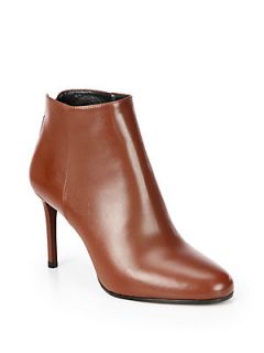 Prada Leather Round Toe Ankle Boots