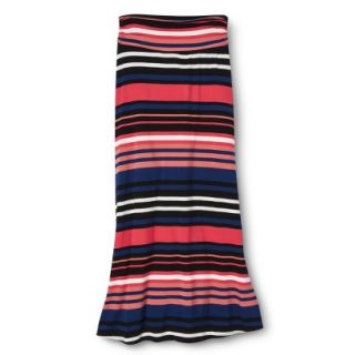 Merona Womens Knit Maxi Skirt   Coral/Waterloo Blue Stripe   M