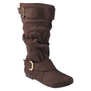 Womens Adi Designs Slouchy Faux Suede Wide Calf Boot   Brown 10