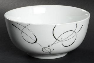Tabletops Unlimited Pescara Soup/Cereal Bowl, Fine China Dinnerware   Black Dots