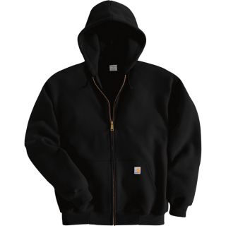 Carhartt Hooded Zip Front Sweatshirt   Black, 3XL, Tall Style, Model K122