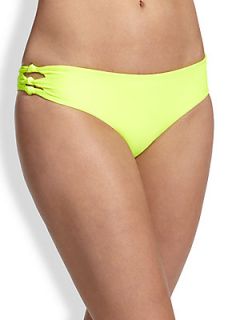MIKOH SWIMWEAR Cutout Knot Detail Boyshort Bikini Bottom    Fluorescent