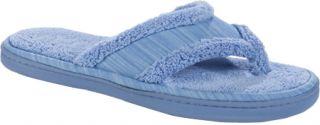 Womens Tempur Pedic Textured Terry Thong   Blue Slippers