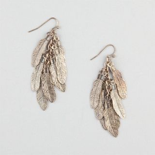 Feather Cluster Earrings Gold One Size For Women 240677621