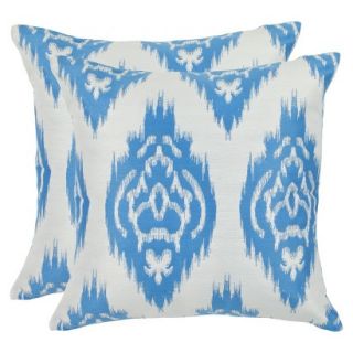 Safavieh 2 Pack Cornflower Damask Toss Pillows   Blue (18x18)