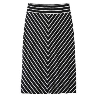 Pure Energy Womens Plus Size Knit Maxi Skirt   Black/White 2X