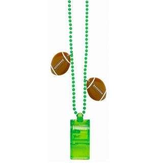 Football Bead Necklace with Whistle