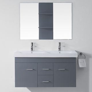 Virtu Virtu Usa Opal 48 inch Grey Double Sink Vanity Set Grey Size Double Vanities