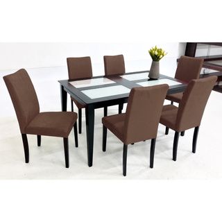 Warehouse Of Tiffany Warehouse Of Tiffany Shino Brown/ Black 7 piece Glass Table Dining Set Brown Size 7 Piece Sets