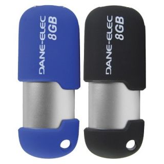 Dane Elec 8GB USB 2.0 Flash Drive Pack of 2   Blue/Black (DA Z08GCND2 C)