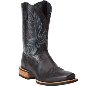 Mens Ariat Crossbred   Pitch Black/Shiny Black Full Grain Leather Boots