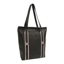 Womens Piel Leather Vertical Computer Tote 2759 Chocolate/pink Leather