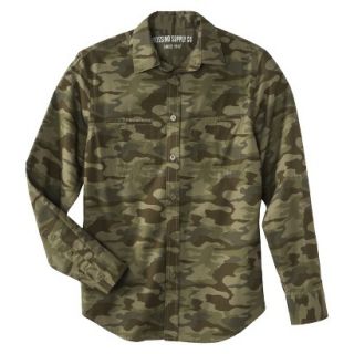 Mossimo Supply Co. Mens Long Sleeve Button Down   Green Camouflage S