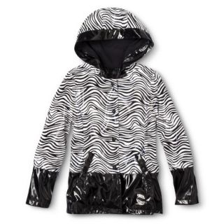 Dollhouse Girls Zebra Stripe Raincoat   Black 5 6