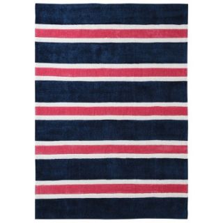 Rugby Stripe Area Rug   Pink/Navy (36x56)