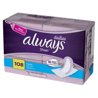 Always Light Absorbency Panty Liners   108 Count