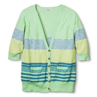 Mossimo Supply Co. Juniors Plus Size 3/4 Sleeve Boyfriend Sweater   Blue/Green