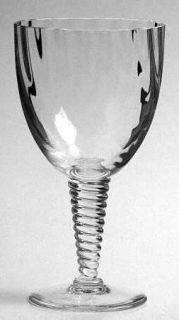 St Louis Tsarine Water Goblet   Clear, Swirl Optic,Tall Twisted Stem