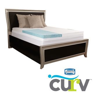 Simmons Curv 3 inch Gel Memory Foam Mattress Topper With 300 Tc Egyptian Cotton Cover