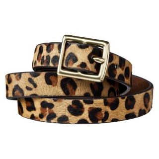 Merona Leopard Print Calf Hair Belt Brown/Tan   S