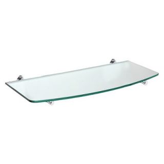 Wall Shelf Convex Clear Glass Shelf With Chrome Atlas Supports   31.5