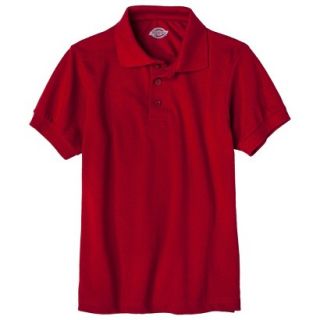 Dickies Boys School Uniform Short Sleeve Pique Polo   Red 18