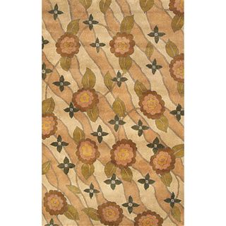 Avalon Peach/ Beige Wool Area Rug (23 X 8)