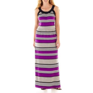 A.N.A Striped Halter Maxi Dress   Plus, Purple
