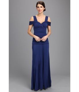 BCBGMAXAZRIA Nathalie Ruched Bodice Knit Dress Womens Dress (Blue)