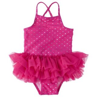 Circo Infant Toddler Girls Heart Tutu 1 Piece Swimsuit   Pink 3T