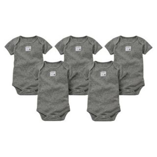 Burts Bees Baby Newborn Neutral 5 pack Short sleeve Bodysuit   Grey 18 M