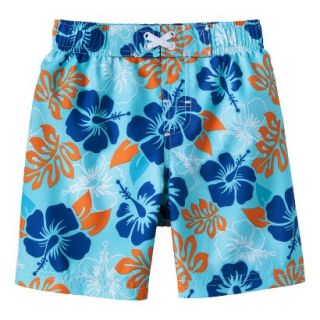Circo Infant Toddler Boys Hawaiian Flower Swim Trunk   Pastel Blue 5T